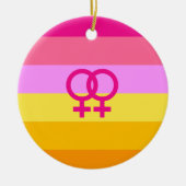 Lesbian Dawn Pride WLW Keramisch Ornament (Voorkant)