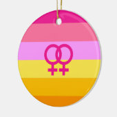 Lesbian Dawn Pride WLW Keramisch Ornament (Links)