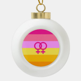 Lesbian Dawn Pride WLW Keramische Bal Ornament