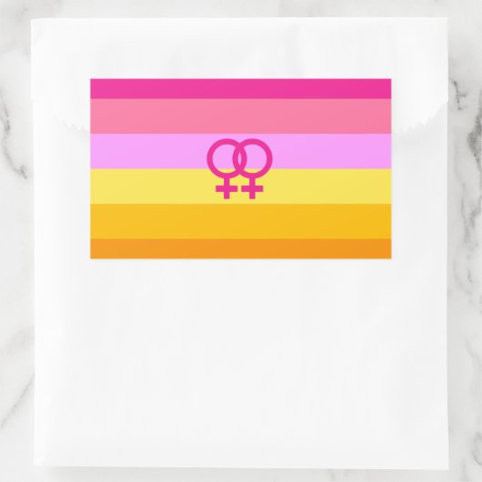 Lesbian Dawn Pride WLW Rechthoekige Sticker (Tas)