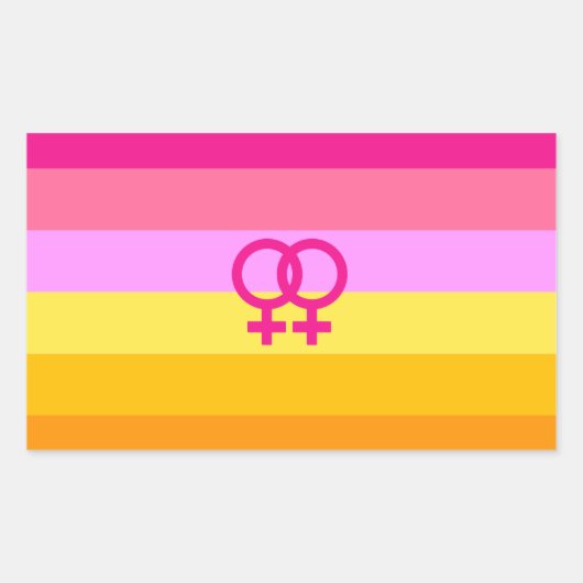 Lesbian Dawn Pride WLW Rechthoekige Sticker (Voorkant)