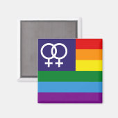 Lesbian Double Venus Rainbow Pride Magneet (Voorkant / Achterkant)