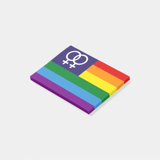 Lesbian Double Venus Rainbow Pride Post-it® Notes (Schuin)