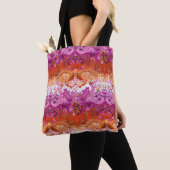 Lesbian dragon damask - new 2018 pride flag kleure tote bag (Dichtbij)