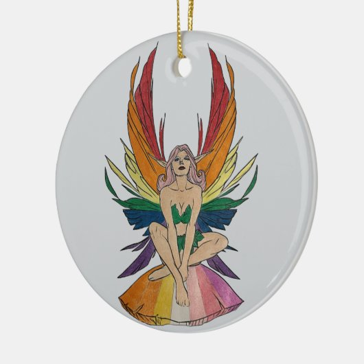 Lesbian Faerie  Keramisch Ornament (Links)