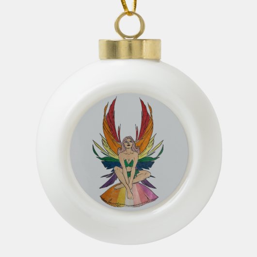 Lesbian Faerie  Keramische Bal Ornament (Voorkant)