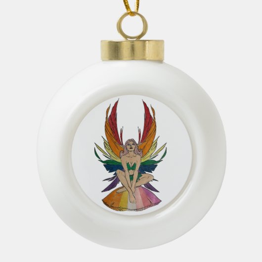 Lesbian Faerie Keramische Bal Ornament (Voorkant)