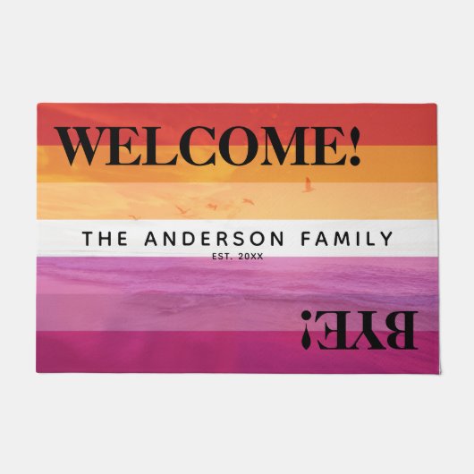 Lesbian Flag (2018) Beach Personalized Welcome Deurmat (Voorkant)