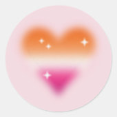 Lesbian Flag Heart Sticker (Voorkant)