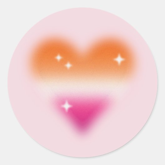 Lesbian Flag Heart Sticker (Voorkant)