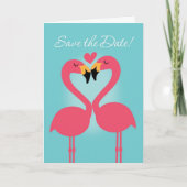 Lesbian Flamingo Wedding Save the Date Kaart (Voorkant)