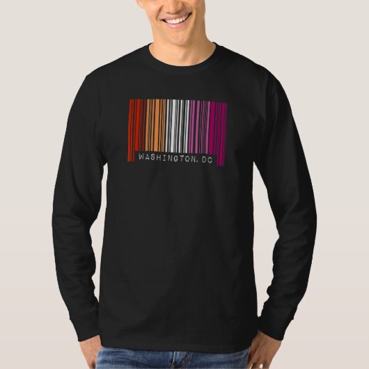 Lesbian Gay Barcode Pride Washington DC Queer Aest T-shirt (Voorkant)