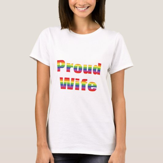 Lesbian Gay Pride T's Proud Wife T-shirt (Voorkant)