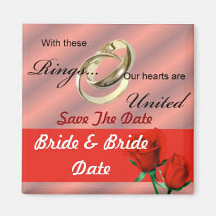 Lesbian Gay Save the Date Wedding Magnets Magneet