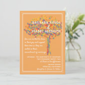 Lesbian Gay Wedding Invitation Love is Love Tree Kaart (Staand voorkant)