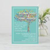 Lesbian Gay Wedding Invitation Love is Love Tree Kaart (Staand voorkant)