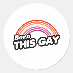 Lesbian - Geboren op deze homo Ronde Sticker
