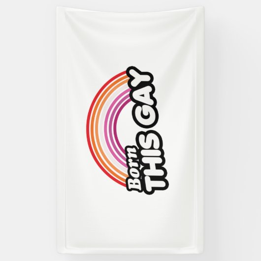 Lesbian - Geboren op deze homo Spandoek (Verticaal)