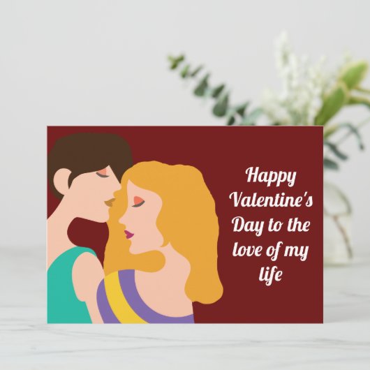 Lesbian Happy Valentines Day Romantic Quote Kaart (Staand voorkant)