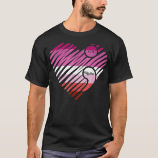 Lesbian Heart Pride Flag LGBTQ Inspirerend LGBT T-shirt