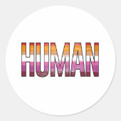 Lesbian Human Ronde Sticker (Voorkant)