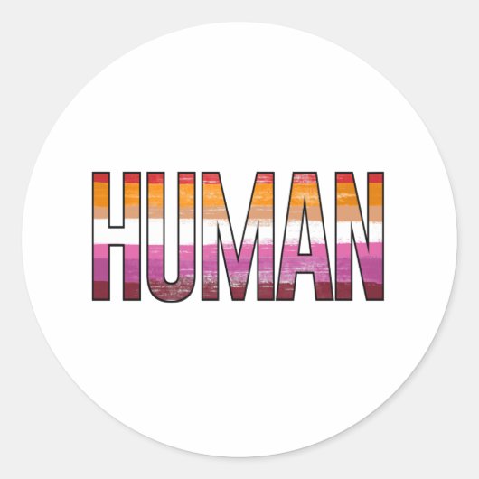 Lesbian Human Ronde Sticker (Voorkant)