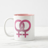 Lesbian huwelijks tweekleurige koffiemok (Links)