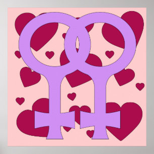 Lesbian huwelijkskunst poster