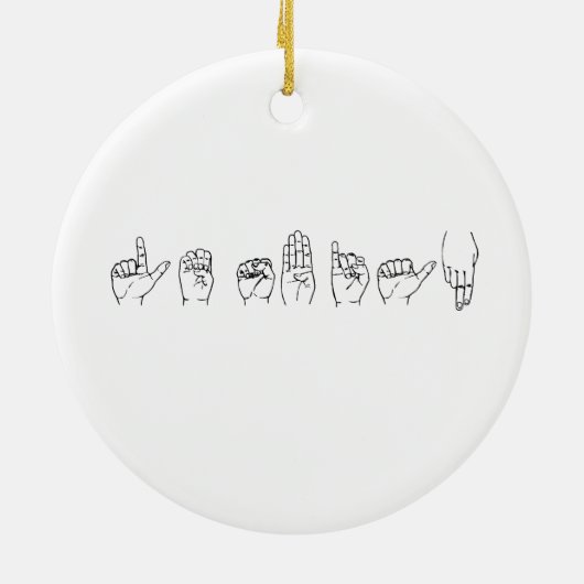 Lesbian in Sign Language Keramisch Ornament (Achterkant)