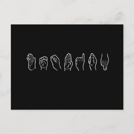 LESBIAN IN SIGN-TAAL BRIEFKAART (Voorkant)