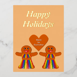 Lesbian kerstontbijt Dames Couple - Aangepast Folie Feestdagen Briefkaart