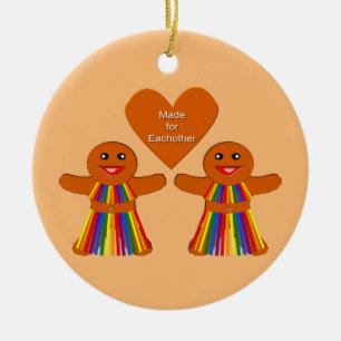 Lesbian kerstontbijt Dames Couple - Aangepast Keramisch Ornament