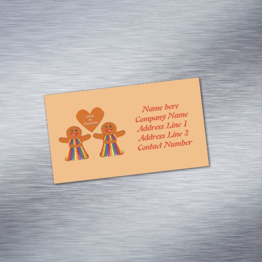 Lesbian kerstontbijt Dames Couple - Aangepast Magnetisch Visitekaartje (Voorbeeld)