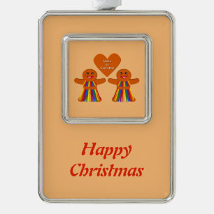 Lesbian kerstontbijt Dames Couple - Aangepast Verzilverd Omlijst Ornament