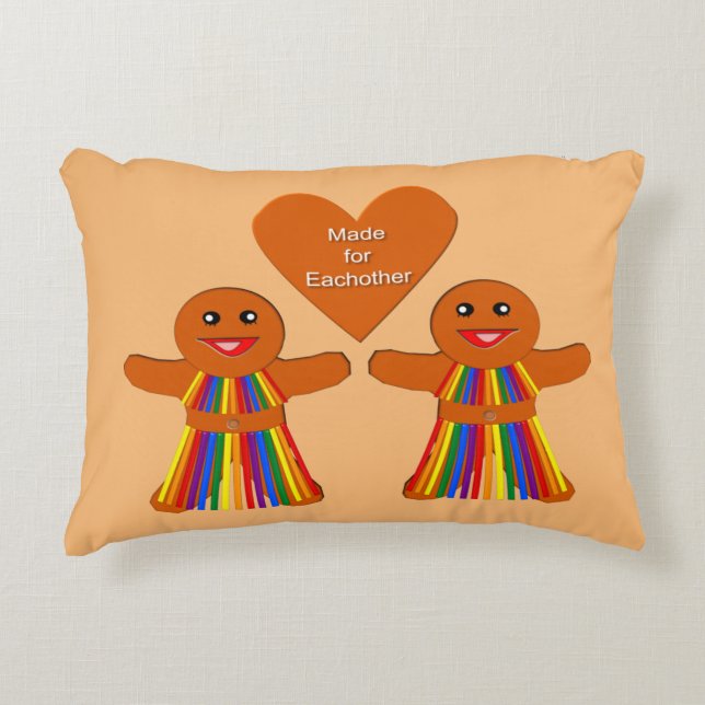 Lesbian Kerstontbijt Dames Couple Accent Kussen (Voorkant)