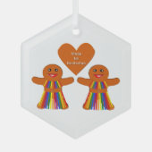 Lesbian Kerstontbijt Dames Couple Glas Ornament (Voorkant)
