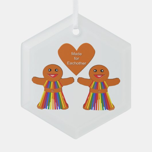 Lesbian Kerstontbijt Dames Couple Glas Ornament (Voorkant)