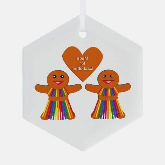 Lesbian Kerstontbijt Dames Couple Glas Ornament (Achterkant)