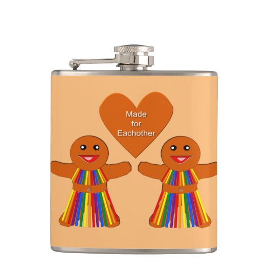 Lesbian Kerstontbijt Dames Couple Heupfles (Voorkant)