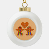 Lesbian Kerstontbijt Dames Couple Keramische Bal Ornament (Voorkant)
