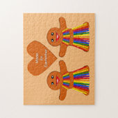 Lesbian Kerstontbijt Dames Couple Legpuzzel (Verticaal)