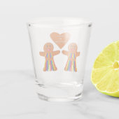 Lesbian Kerstontbijt Dames Couple Shot Glas (Achterkant)