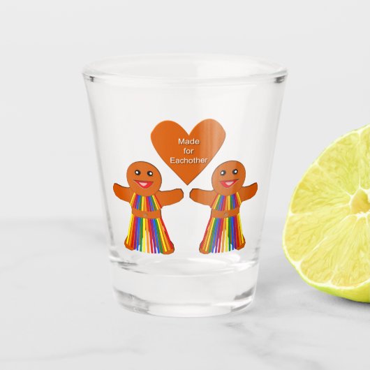 Lesbian Kerstontbijt Dames Couple Shot Glas (Voorkant)