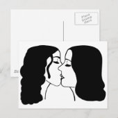 Lesbian Kiss Briefkaart (Voorkant / Achterkant)