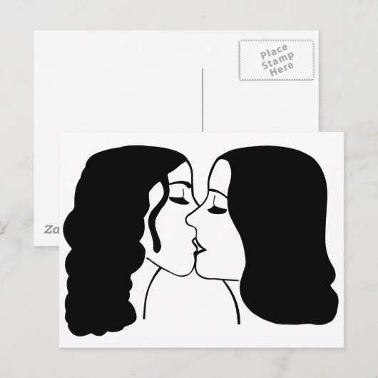 Lesbian Kiss Briefkaart (Voorkant / Achterkant)