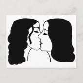 Lesbian Kiss Briefkaart (Voorkant)