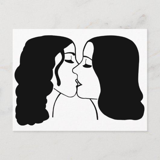Lesbian Kiss Briefkaart (Voorkant)