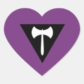 Lesbian Labrys Pride Flag Hart Sticker (Voorkant)