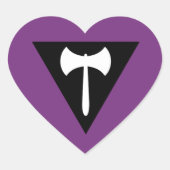 Lesbian Labrys Pride Flag Hart Sticker (Voorkant)