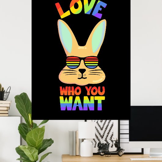 Lesbian LGBT Rabbit Poster (Thuiskantoor)